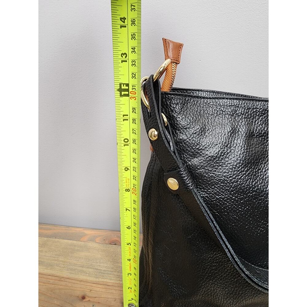 VALENTINA Tradizione Italiana Genuine Leather Black Shoulder Bag Purse - Picture 11 of 14